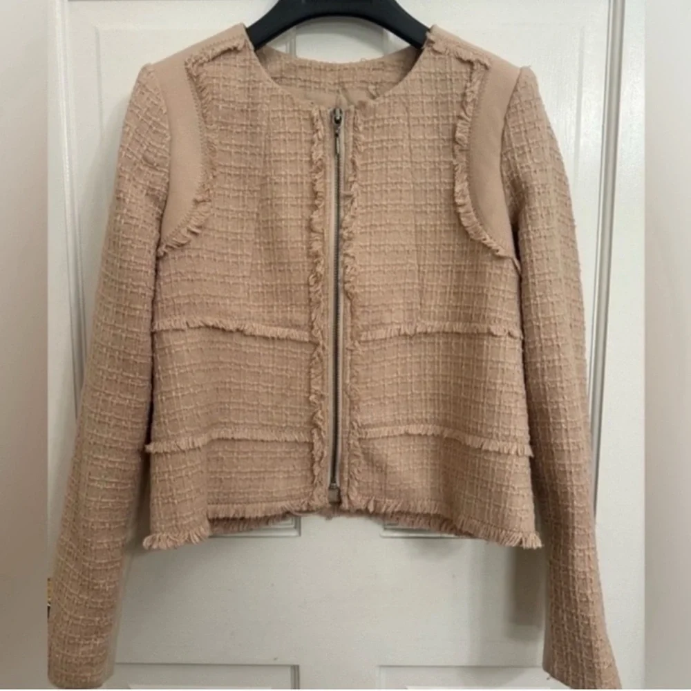 Rebecca Taylor Tweed Zip Up Blazer - Picture 1 of 16